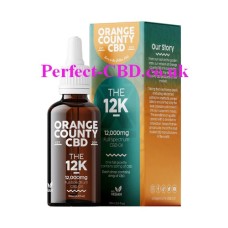 OC Image shows the bottle and box the Orange County CBD Oil 12000mg 1000ml Natural comes in