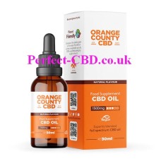 OC Image shows the bottle and box the Orange County CBD Oil 1500mg 30ml Natural  comes in
