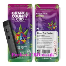 700 this shows the front and back of packaging and the actual device of the Zittlez 700 Puff Disposable Vape Pen 600mg by Orange County