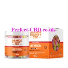 Small Jar and box containing the CBD Gummy Strawberries Small Tub by Orange County