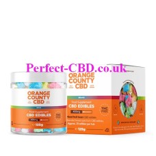 Small Jar and box containing the CBD Gummy Bears Large Tub by Orange County