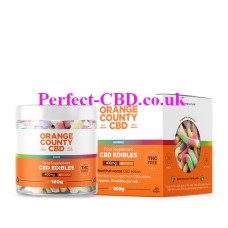 Small Jar and box containing the CBD Gummy Worms Small Tub by Orange County